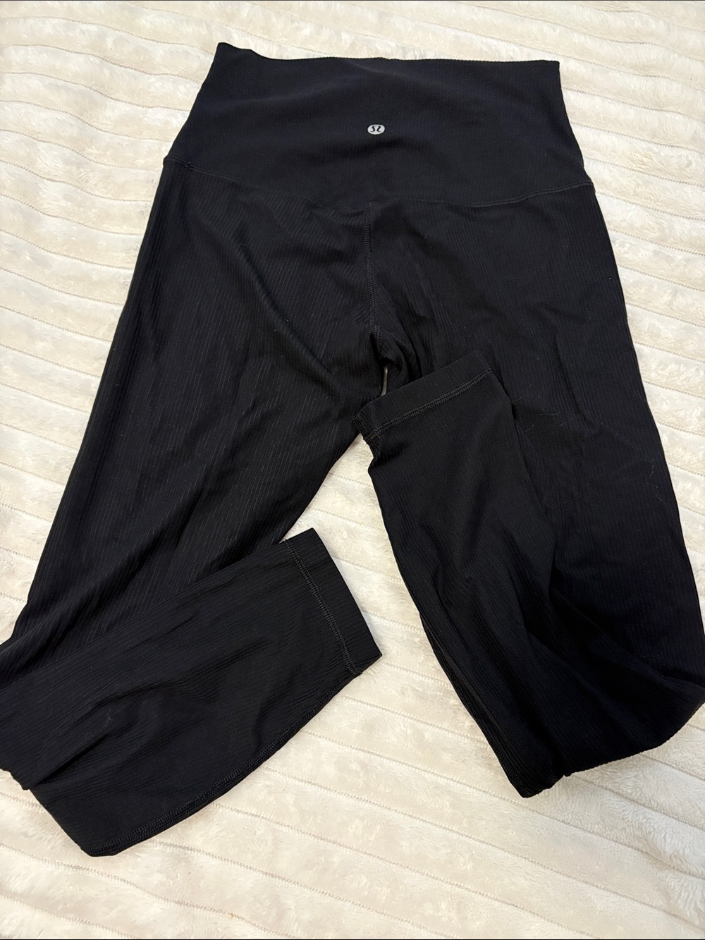 lululemon athletica Black Ribbed High-Waist Leggings